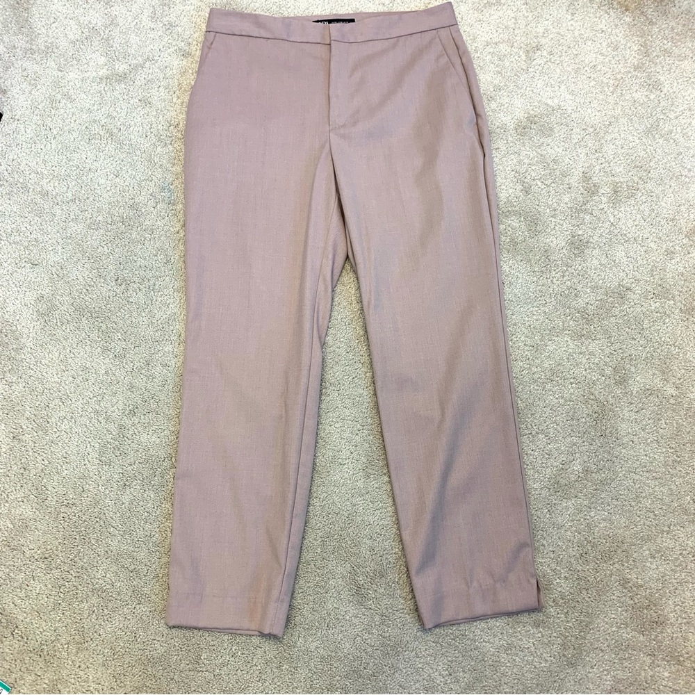 Zara dusty rose pink slim ankle pant trousers Sz 8 NWT